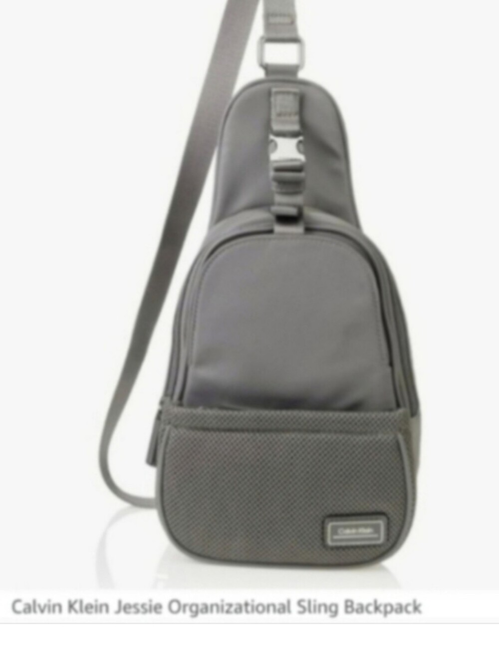 Calvin Klein Gray Mesh Front Sling Bag